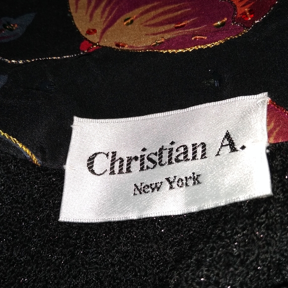 CHRISTIAN A. 12/14 VINTAGE WOOL SILK TWEED BOUCLE 3PC METALLIC SKIRT SUIT SET - Picture 14 of 15